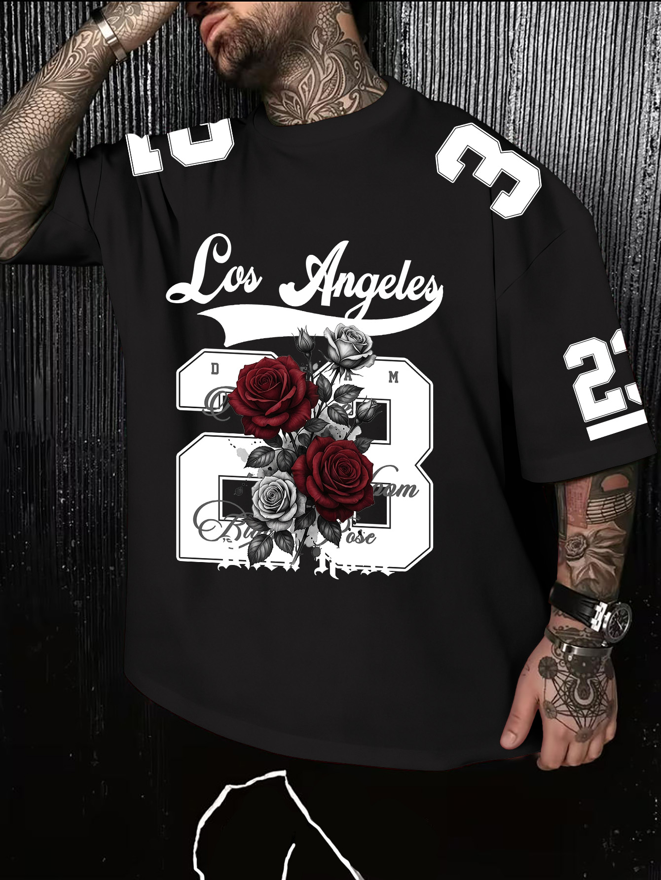 Street Fashion Los Angeles - Camiseta Masculina Estilo Americano Retrô Los