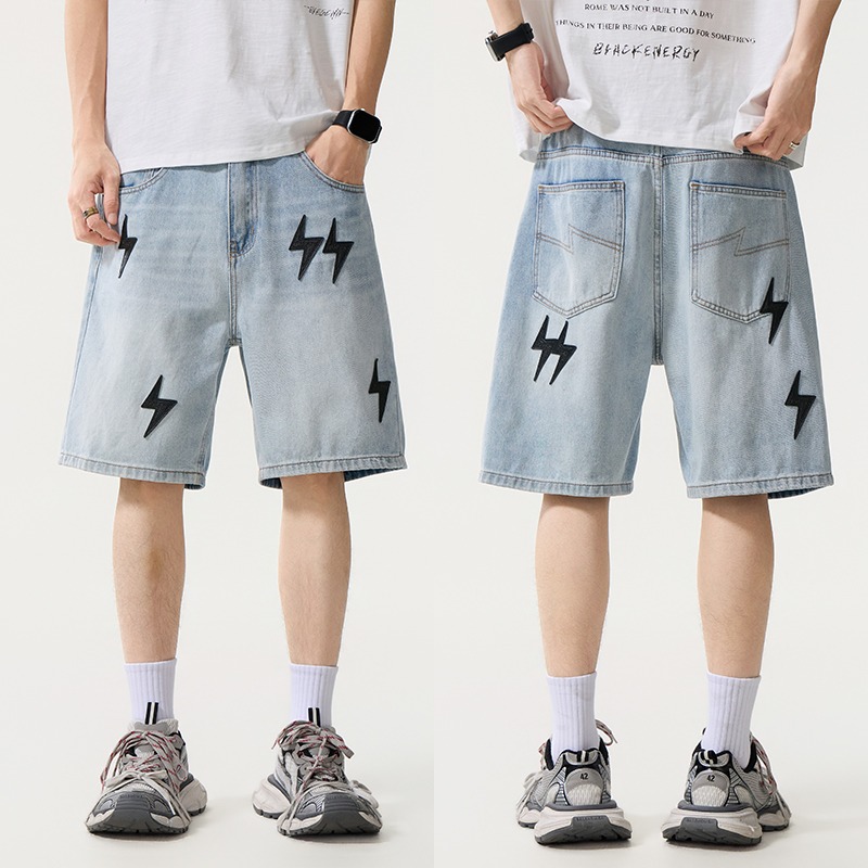 Street Fashion American - Bermuda Jeans Masculina Solta e Reta