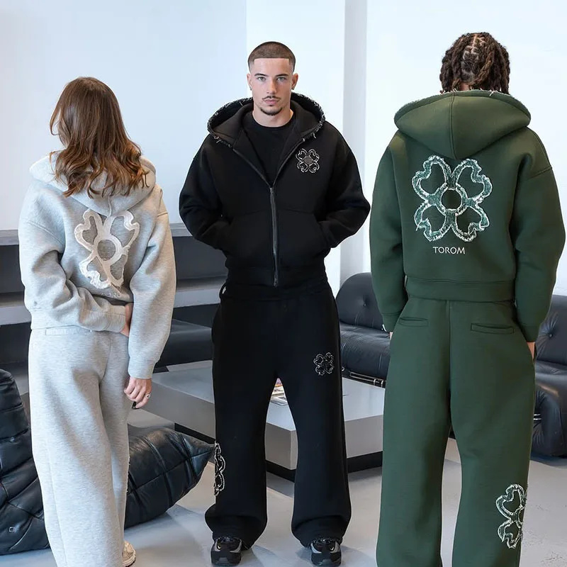 Street Fashion Y2K - Conjunto de Moletom com Capuz e
