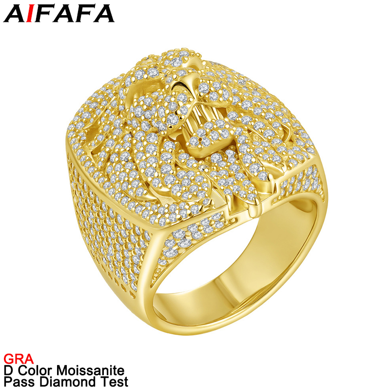 Street Fashion Jewelry - Anéis de Diamante Moissanite Cor D,