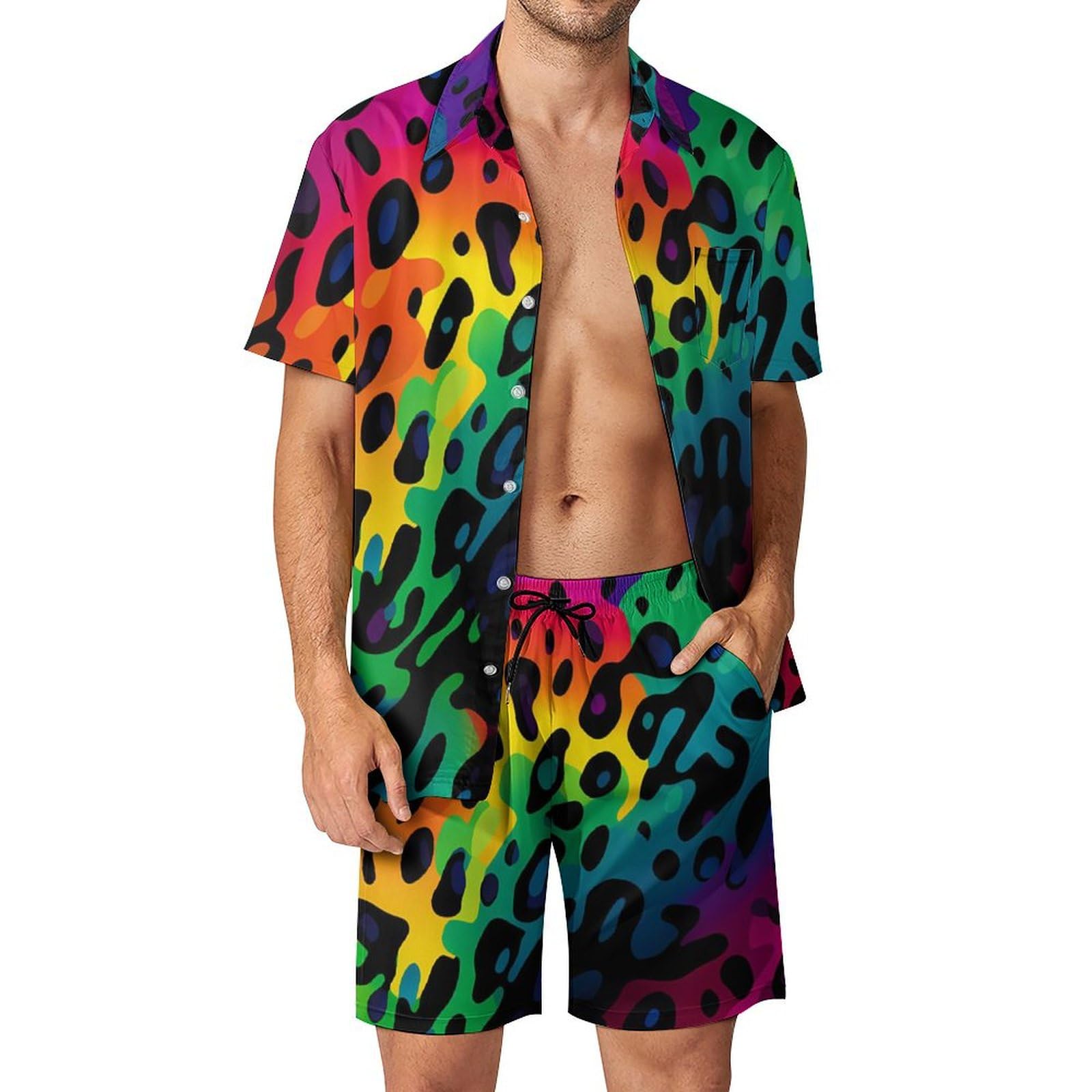Street Fashion Male - Conjunto de Camisa e Shorts Masculino