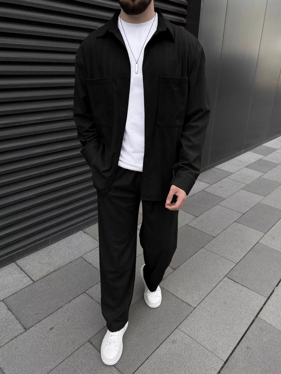 Street Fashion Outfit For Men - Conjunto Masculino de Corduroy em Duas
