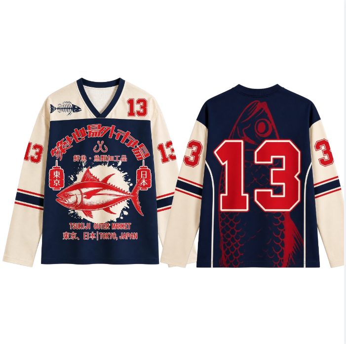Street Fashion Male - Camiseta de manga comprida impressa em
