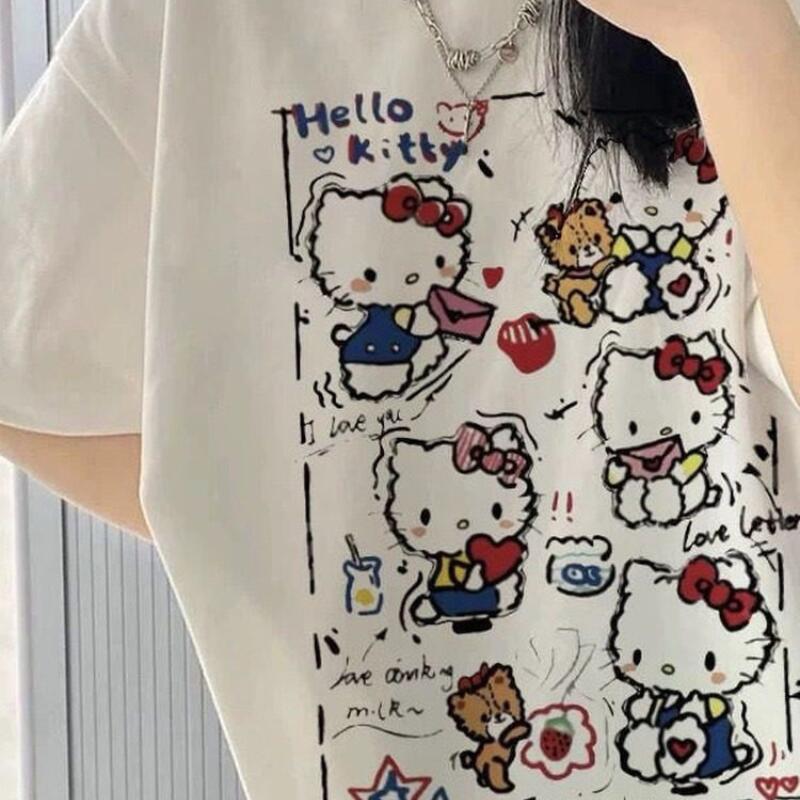 Street Fashion Y2K - Camiseta de Verão de Manga Curta