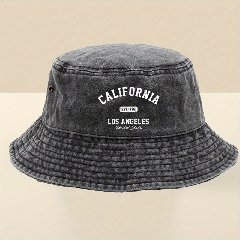 Street Fashion Los Angeles - Chapéu Bucket Unissex Estampado Califórnia Los