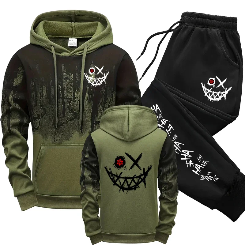 Street Fashion Male - Conjunto Masculino de Moletom com Capuz