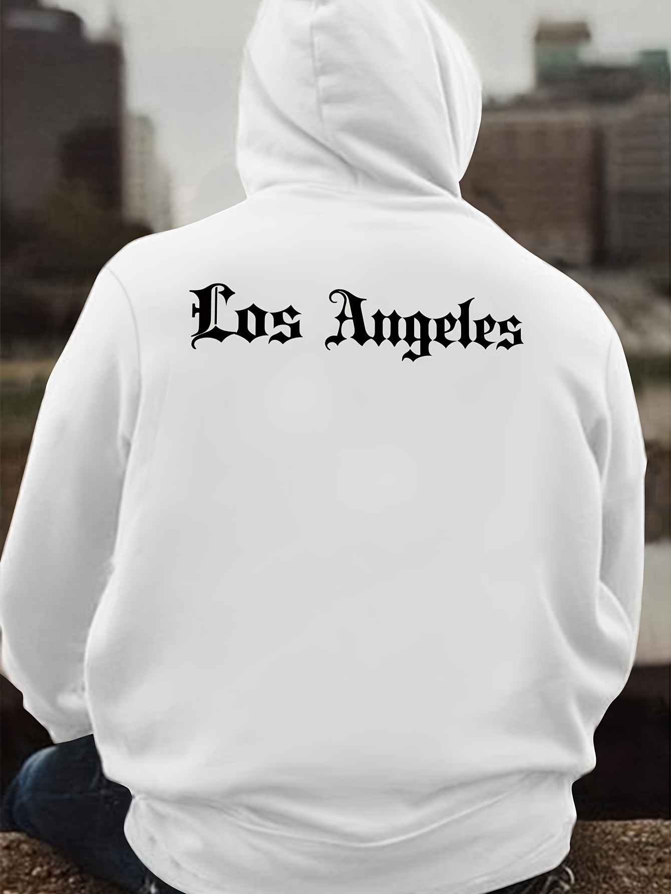 Street Fashion Los Angeles - Moletom Masculino com Capuz Estilo Retrô