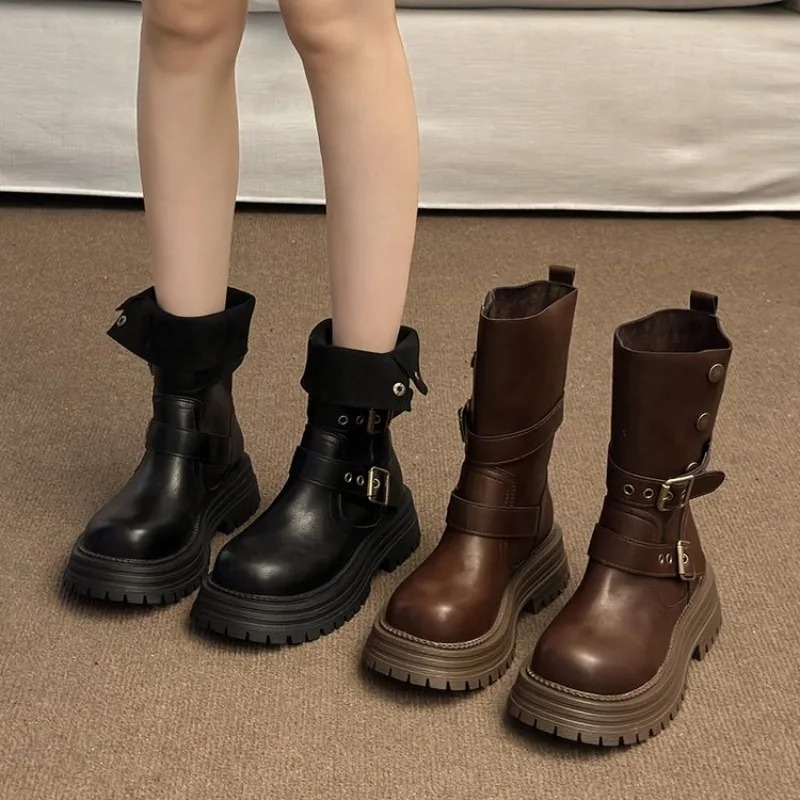 Botas de Tornozelo Retrô Femin - Street Fashion Winter 2026 avaliação e preço