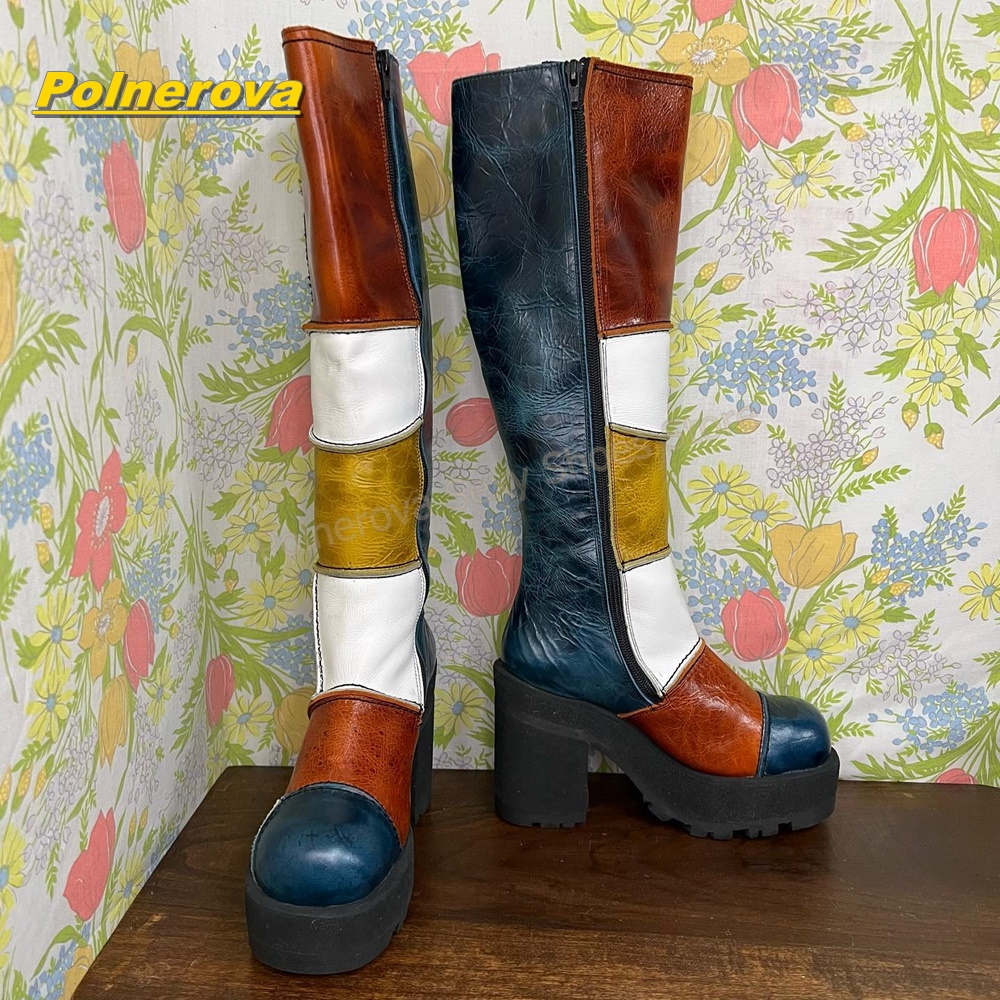 Botas Femininas Retrô de Couro - Street Fashion Y2K avaliação e preço