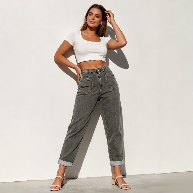 Calças Jeans Flare Retro para  - Street Fashion American avaliação e preço