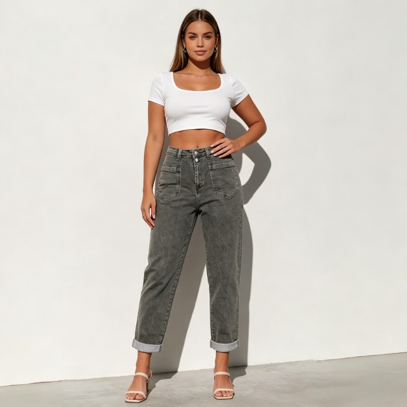 Calças Jeans Flare Retro para  - Street Fashion American avaliação e preço