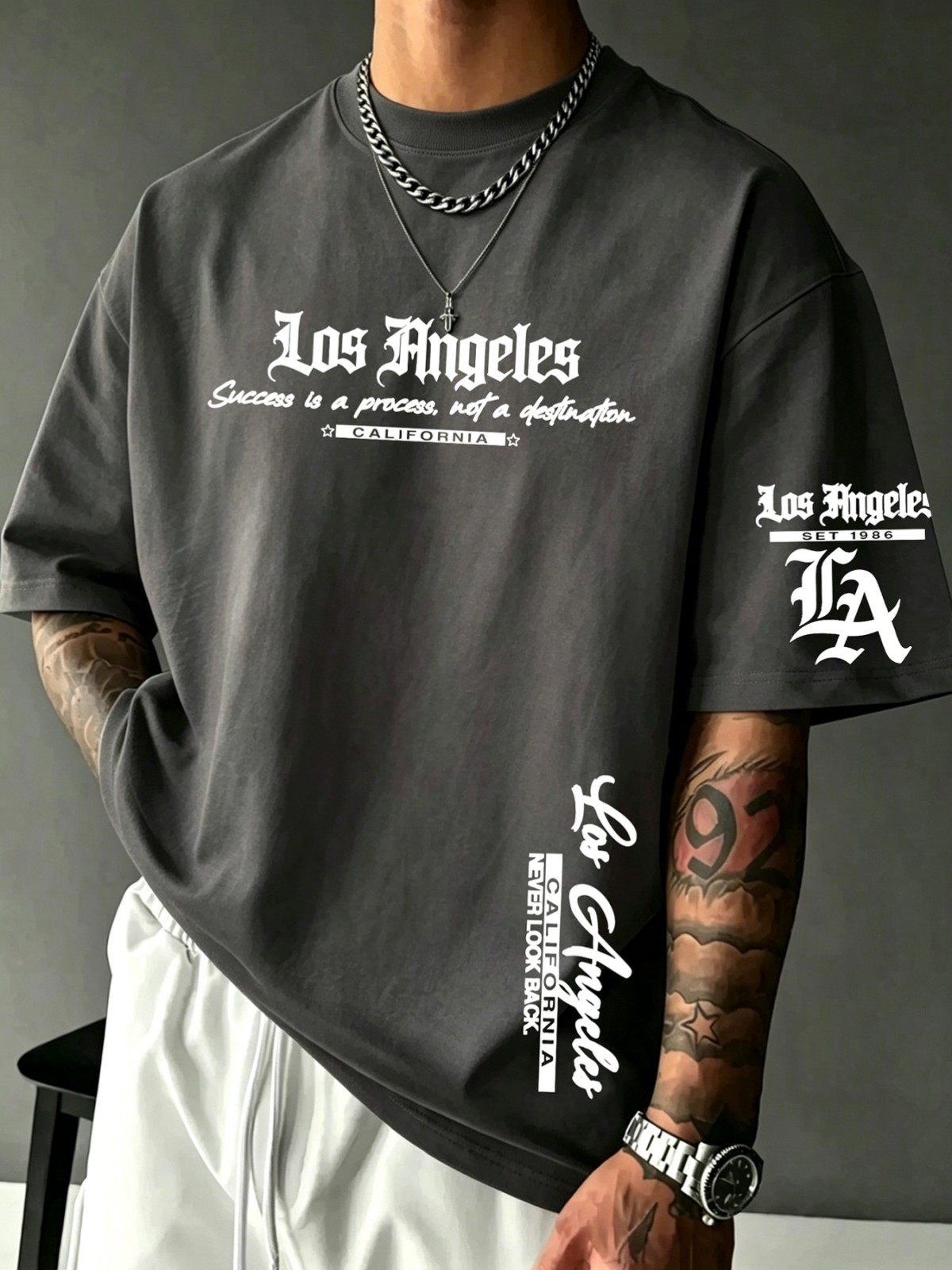 Camiseta Masculina Americana d - Street Fashion Los Angeles avaliação e preço