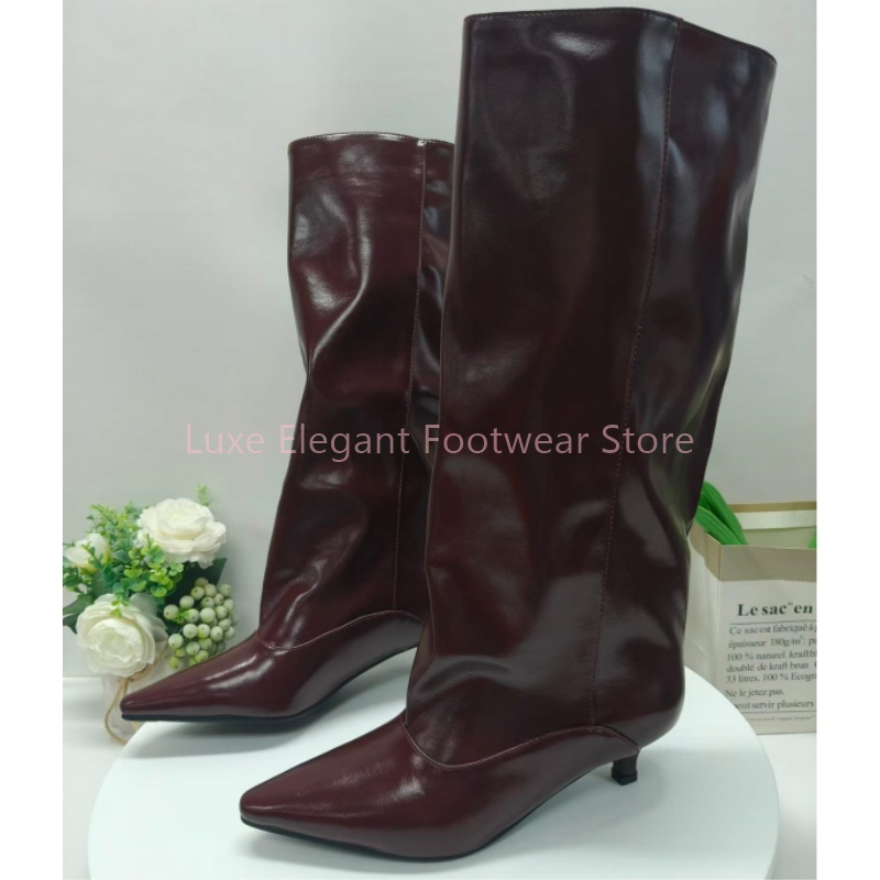 Botas de cano alto com salto b - Street Fashion Ladies avaliação e preço