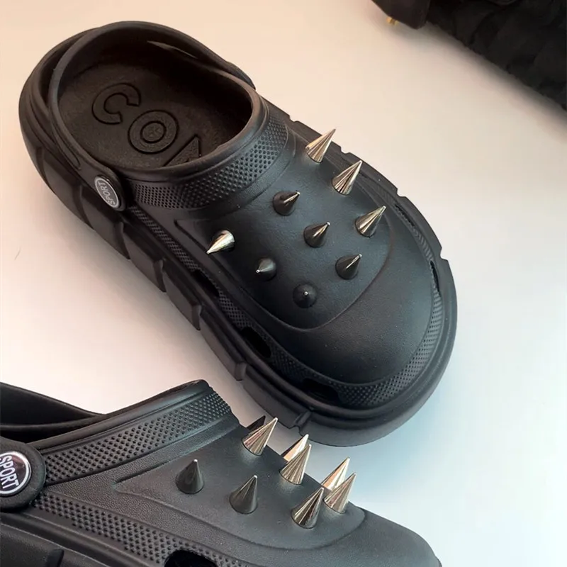 Y2k estilo rebite buraco sapat - Street Fashion Y2K avaliação e preço