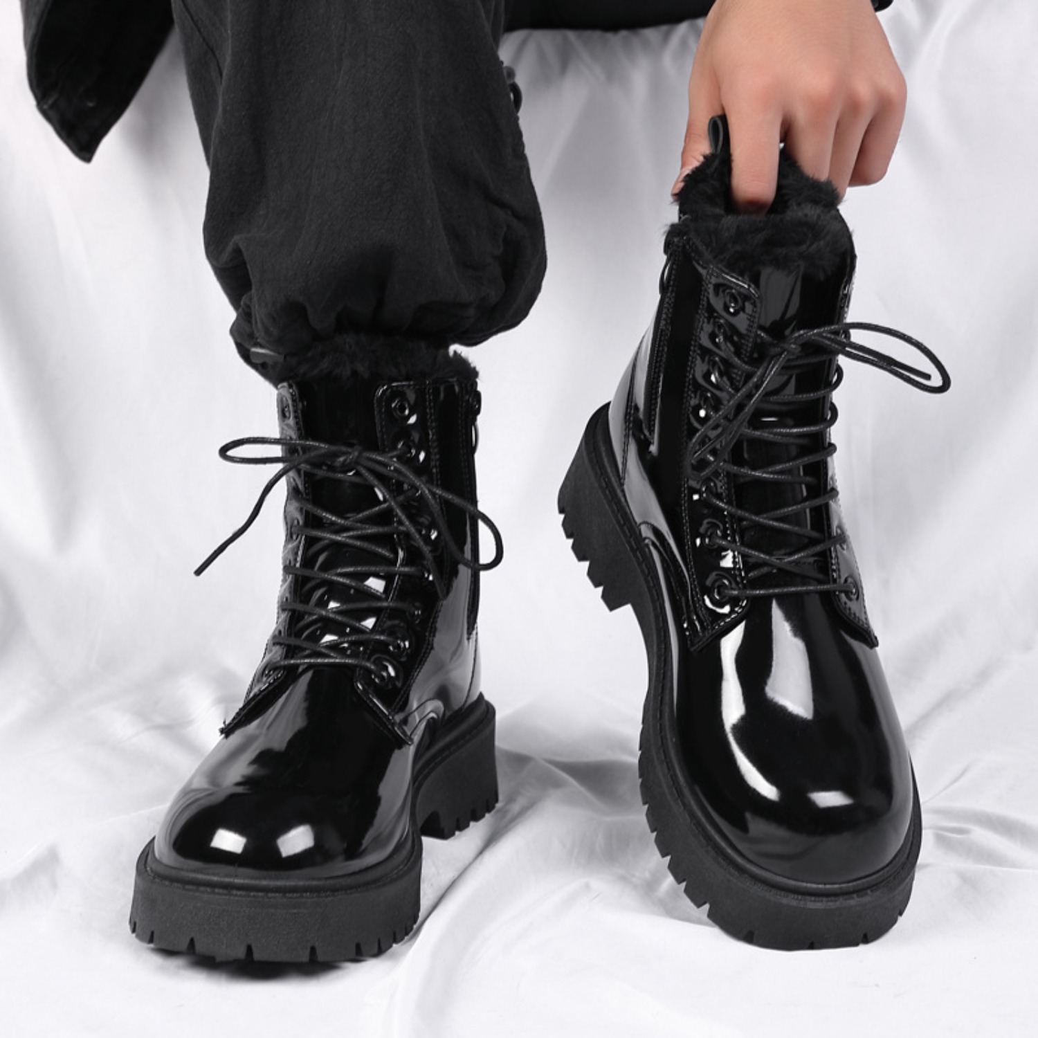 Botas masculinas de cano alto, - Street Fashion Winter 2026 avaliação e preço
