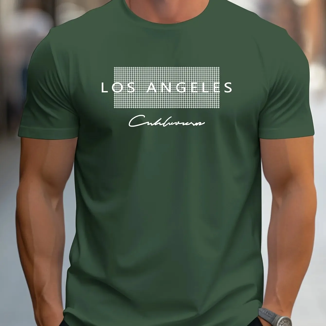 Camiseta Casual Masculina de V - Street Fashion Los Angeles avaliação e preço