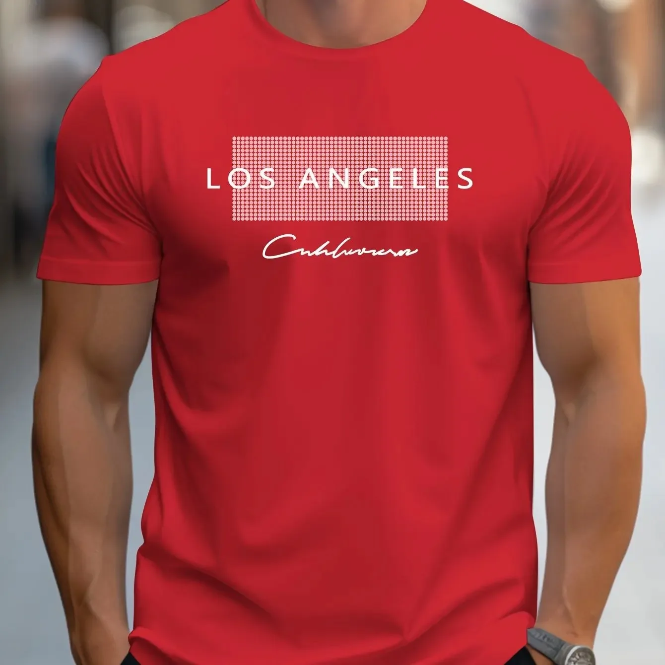 Camiseta Casual Masculina de V - Street Fashion Los Angeles avaliação e preço