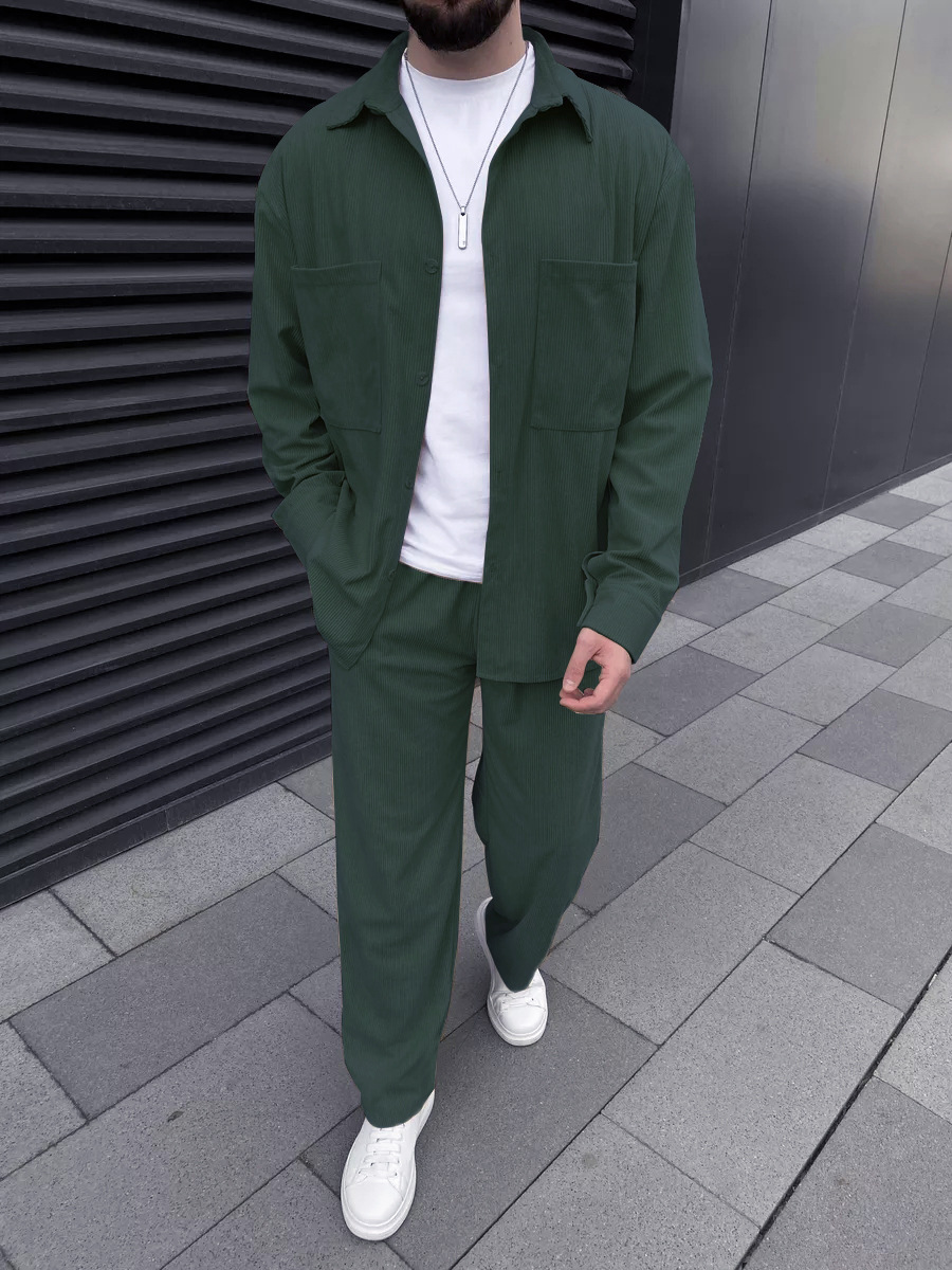 Conjunto Masculino de Corduroy - Street Fashion Outfit For Men avaliação e preço