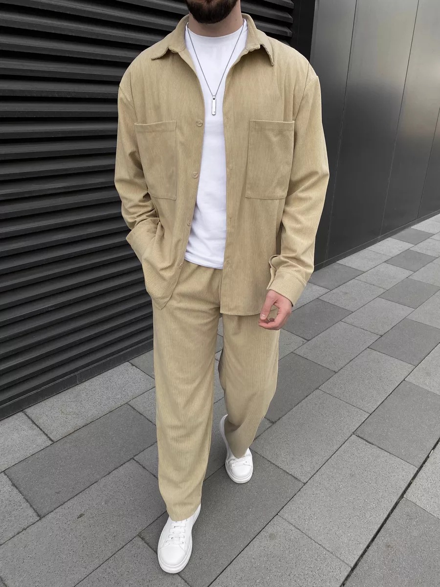 Conjunto Masculino de Corduroy - Street Fashion Outfit For Men avaliação e preço