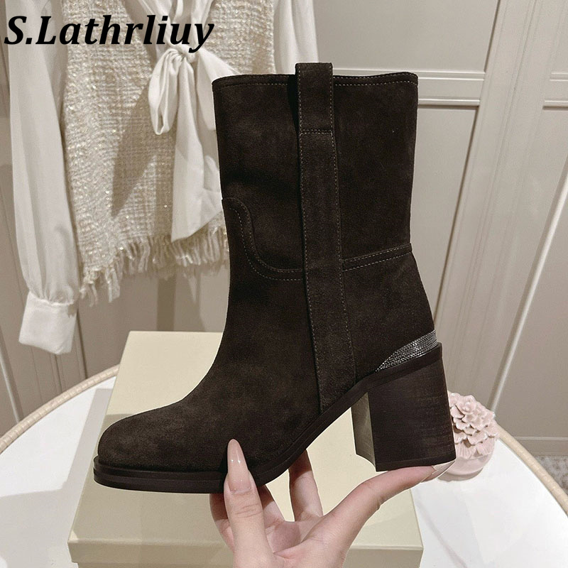 Botas curtas femininas 2026 de - Street Fashion Winter 2026 avaliação e preço