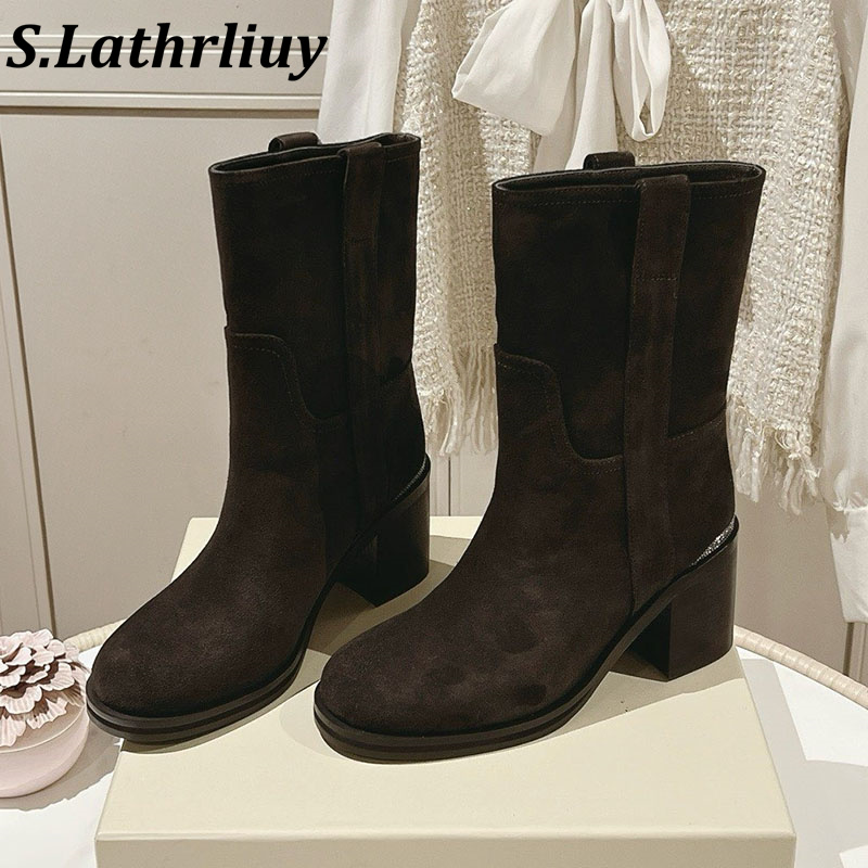 Botas curtas femininas 2026 de - Street Fashion Winter 2026 avaliação e preço