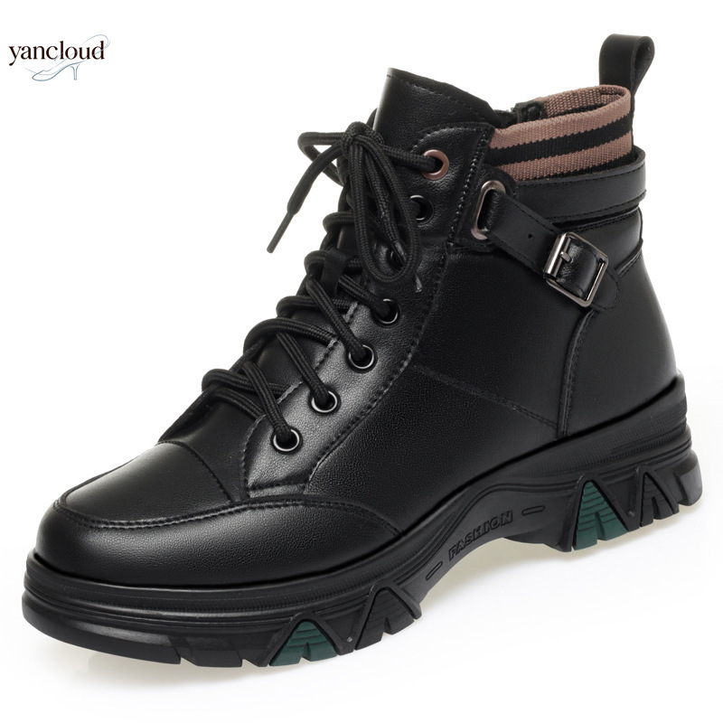 Botas de Couro Genuíno de Cano - Street Fashion Winter 2026 avaliação e preço