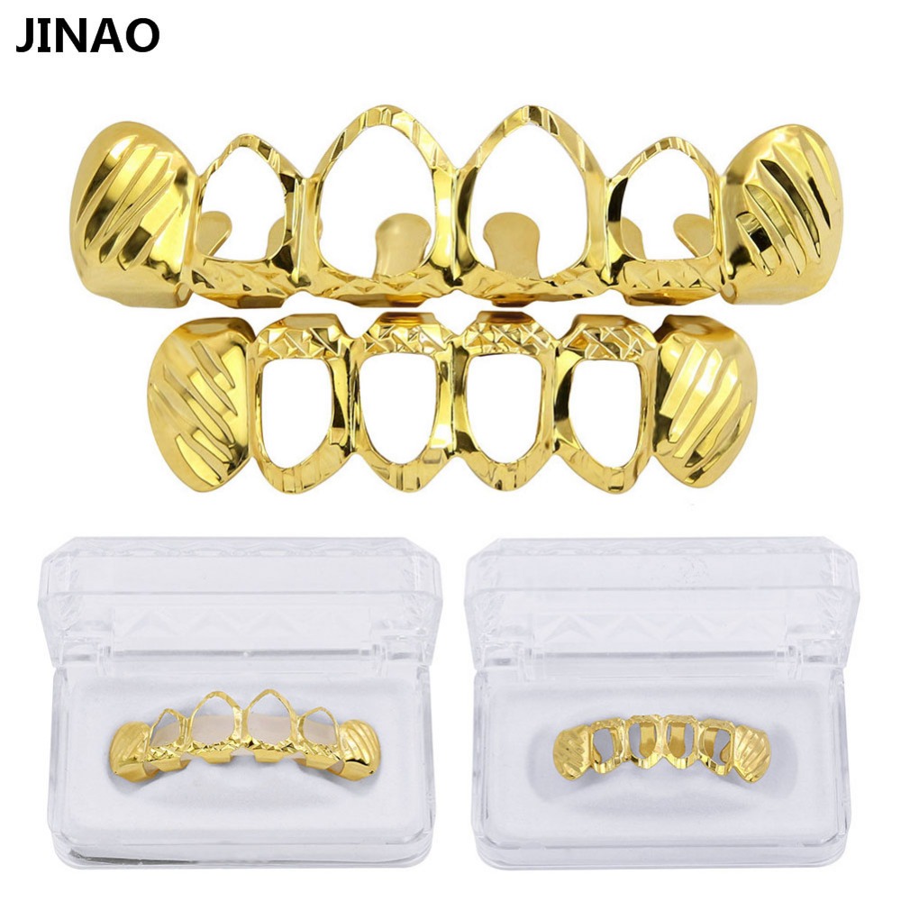 JINAO-Conjunto D-Cut Grillz, c - Street Fashion Jewelry avaliação e preço