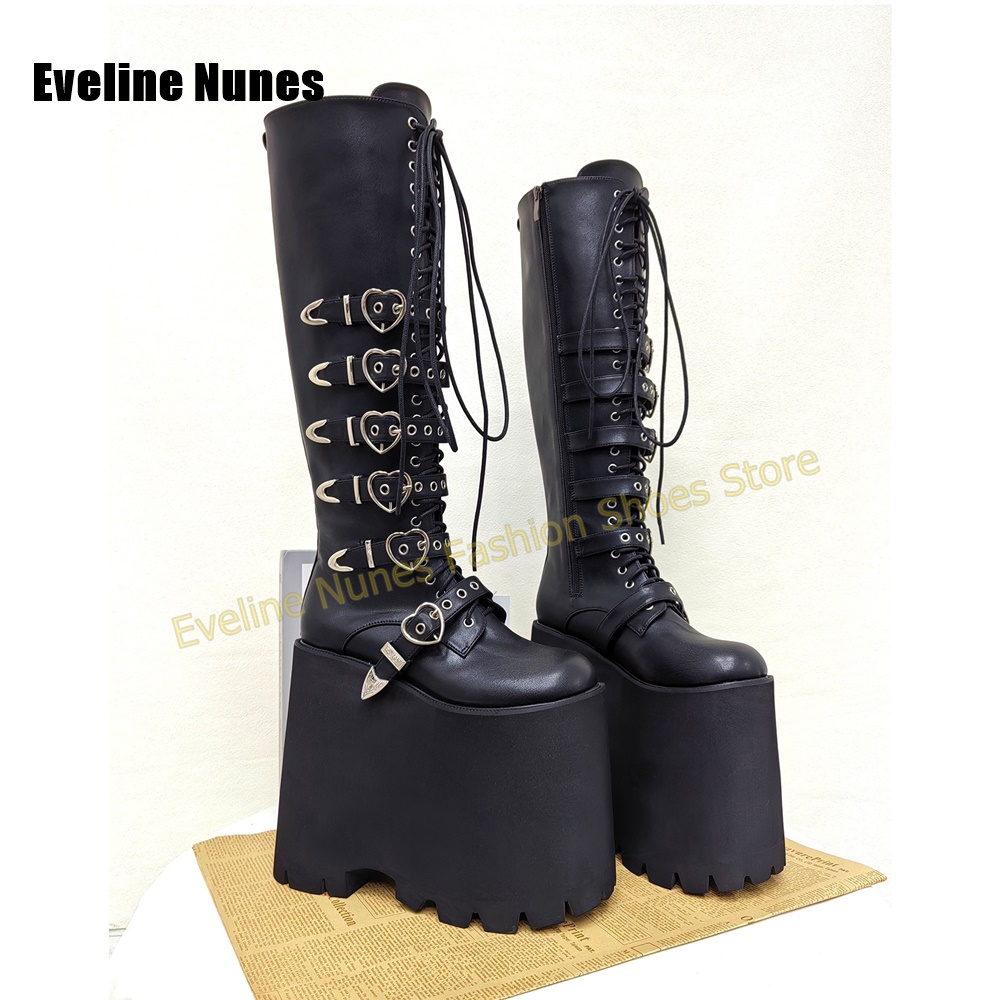 Botas de Plataforma Altas Y2K  - Street Fashion Y2K avaliação e preço