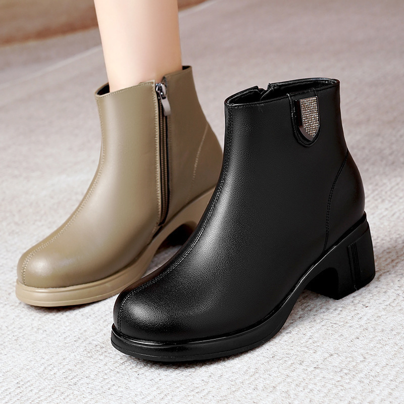 Botas Femininas de Couro Genuí - Street Fashion Winter 2026 avaliação e preço